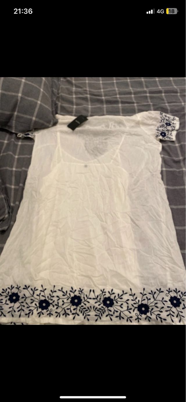 Vestido blanco bordado - Talla única