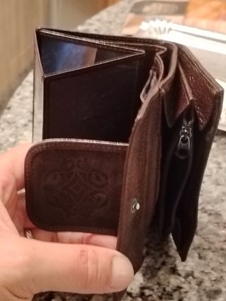 Cartera Piel Vintage Marrón