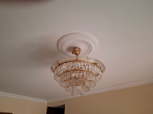 Lampara Cristal Dorada Salón Dormitorio