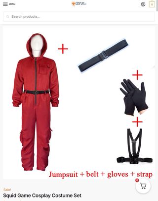 Disfraz Juego Calamar Rojo - Talla L
