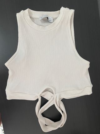 Crop Bershka beige - Talla M