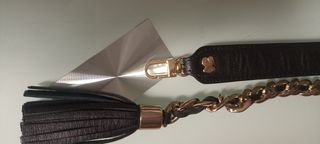 Cinturón Tous vintage negro y dorado, nuevo