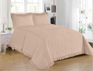 Colcha reversible con fleco 