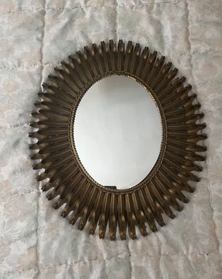 Espejo sol dorado vintage. 58 x 51 cm