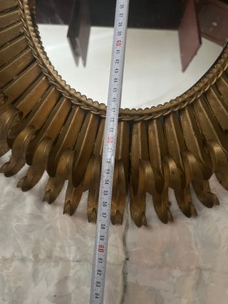Espejo sol dorado vintage. 58 x 51 cm