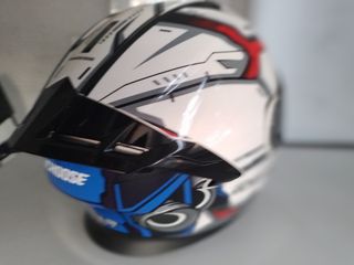 Casco moto UCHOOSE, blanco y rojo