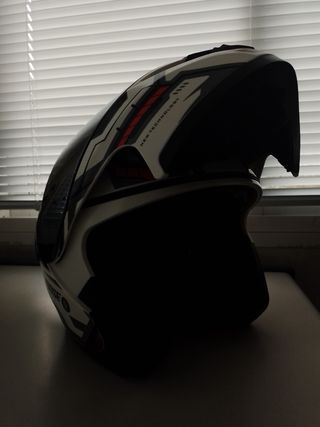 Casco moto UCHOOSE, blanco y rojo