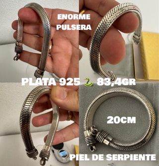 ENORME PULSERA DE PLATA 925 MACIZA 83,4gr 20cm NEW