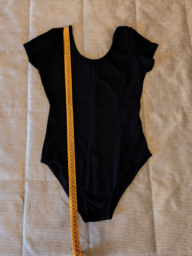 Maillot Flamenco o danza Negro manga corta 