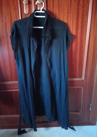 Vestido camisa negro largo verano