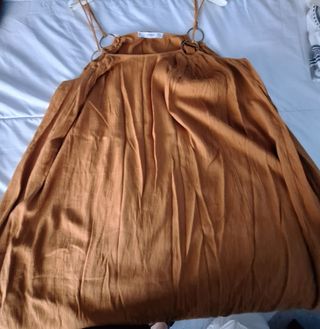 Vestido largo Mango marrón
