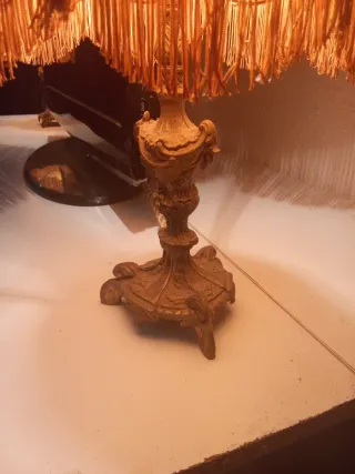 2 Lamparas mesita noche latón antiguas