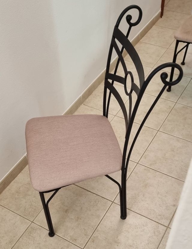 8 sillas forja metal - beige(Muy buen estado)