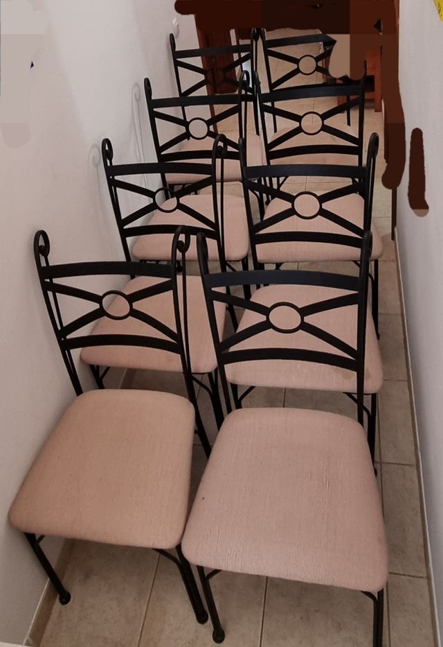 8 sillas forja metal - beige(Muy buen estado)