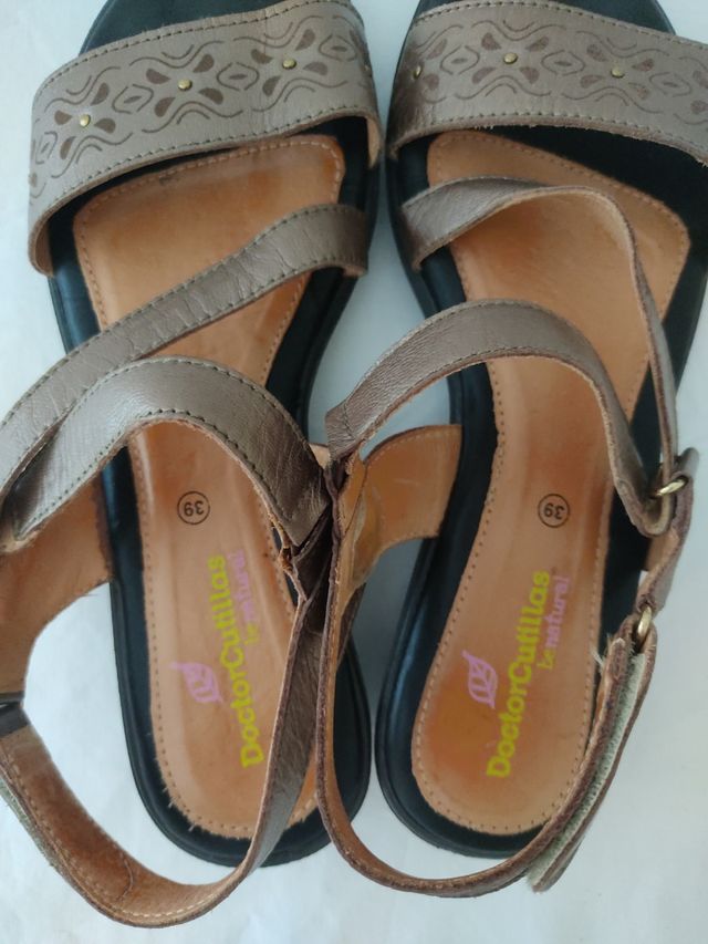 Sandalias Piel Marrón