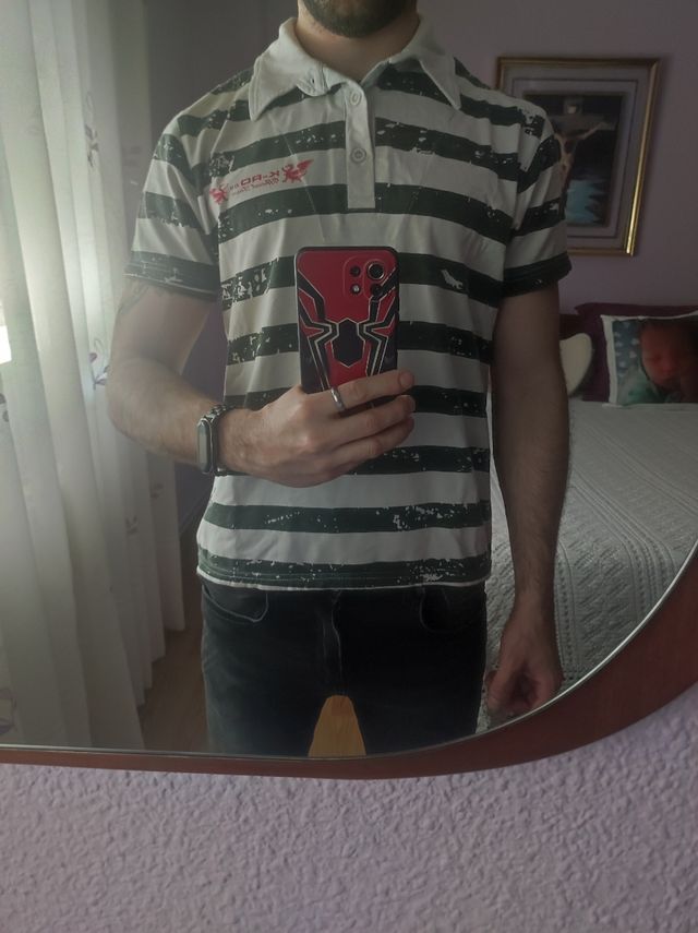 Polo K-RBURO a rayas negro-blanco