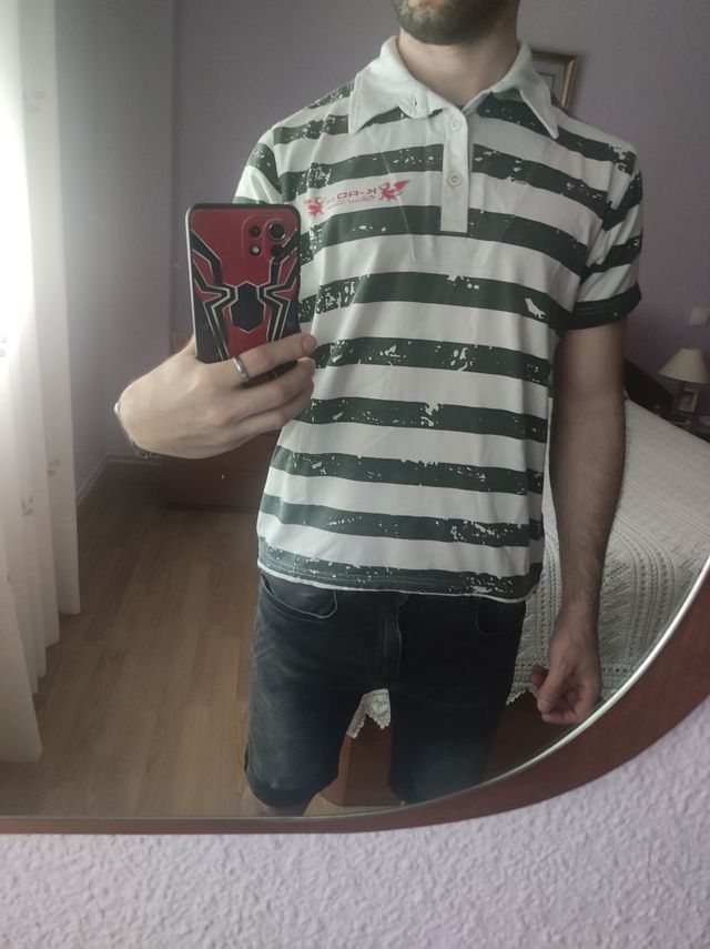 Polo K-RBURO a rayas negro-blanco