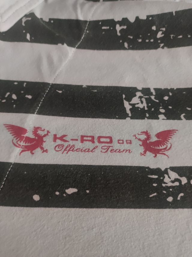 Polo K-RBURO a rayas negro-blanco