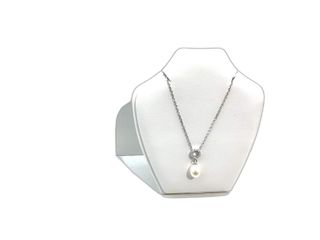 collar plata 925mm con piedra con circonita,perla 19 5cm