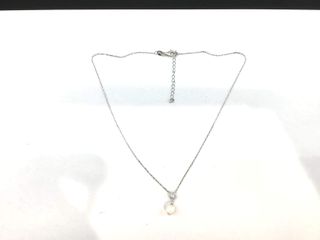 collar plata 925mm con piedra con circonita,perla 19 5cm