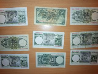 9  BILLETES 5 PTAS ANTIGUOS ESPAÑA