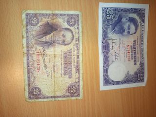 2 billetes 25 pesetas antiguos