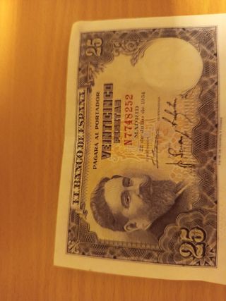 2 billetes 25 pesetas antiguos