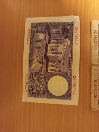 2 billetes 25 pesetas antiguos