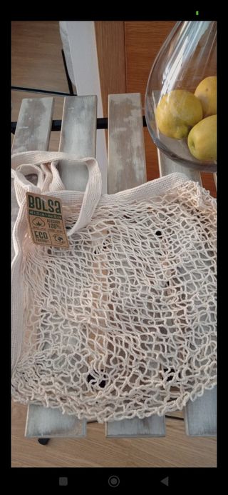 Bolsa red algodón beige.