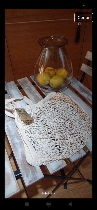 Bolsa red algodón beige.