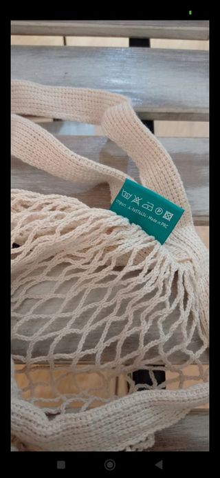 Bolsa red algodón beige.