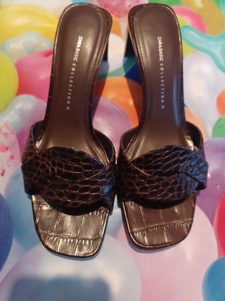 Sandalias Zara Basic Marrón