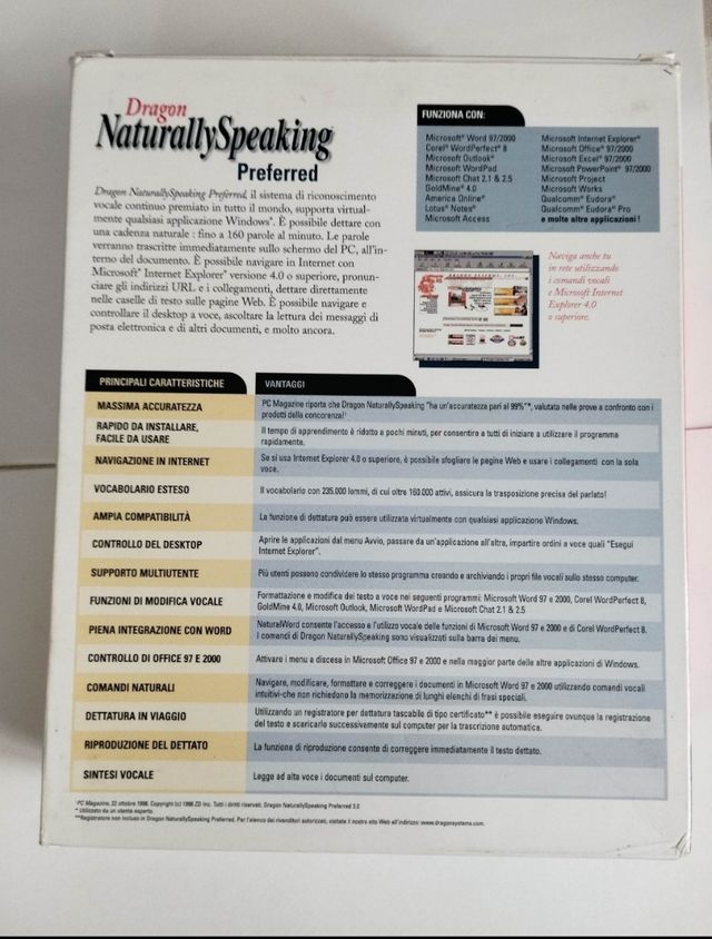 Naturally Speaking Dragon Prefelled versione 4