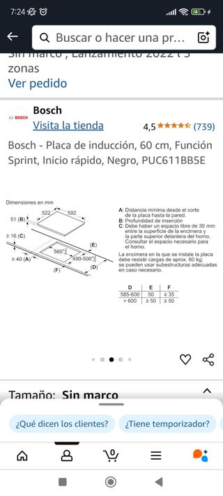 Placa inducción Bosch 3 zonas