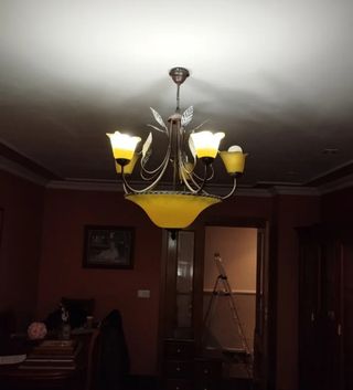 Lámpara 5 luces vintage - marrón-amarillo 
