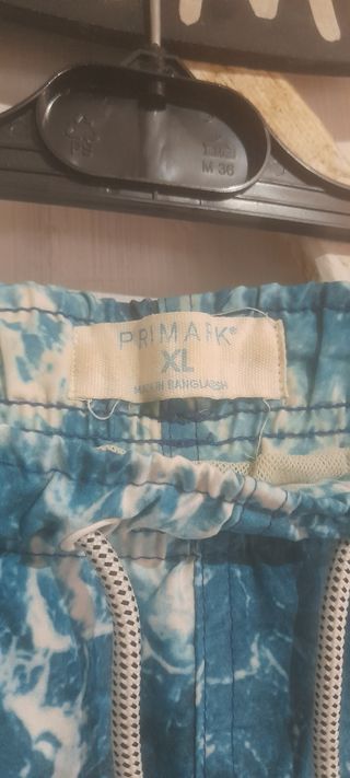 Costume da bagno per uomo blu-bianco