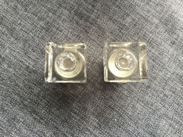 Tinteros Art Déco: cristal & metal