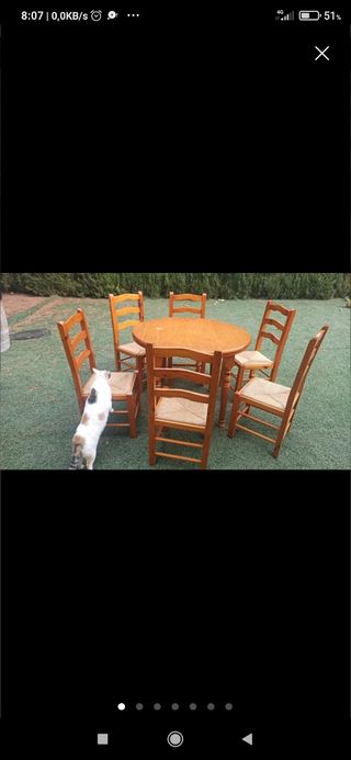 6x110€ Sillas Madera y Enea.regalo la mesa
