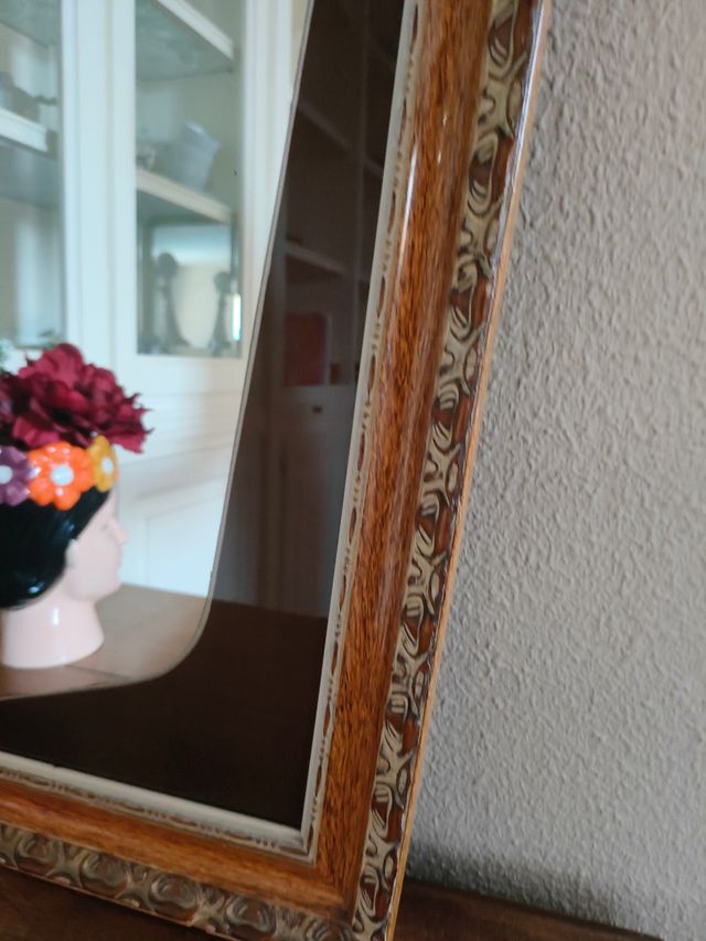 Espejo vintage años 50 - marco madera