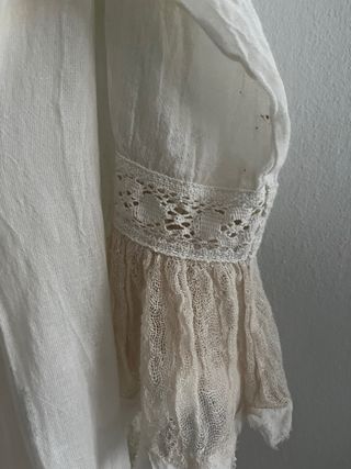 Vestido bluson boho blanco roto