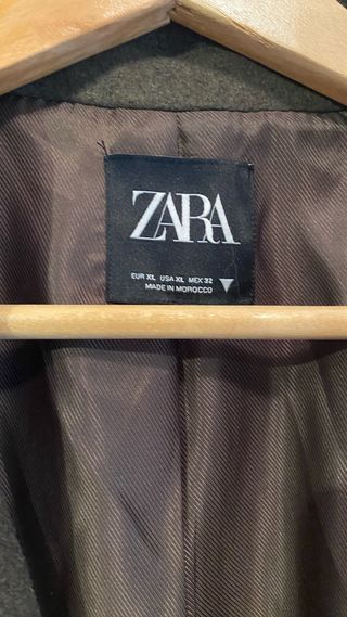 Abrigo Zara - Verde Lana-Poliéster