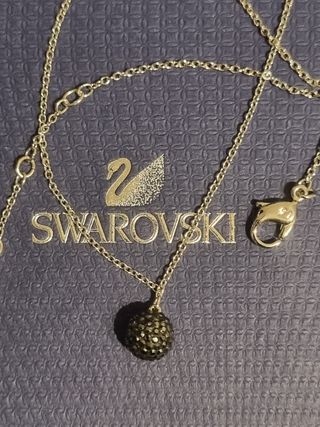 Collar Swarovski | Plata y colgante negro