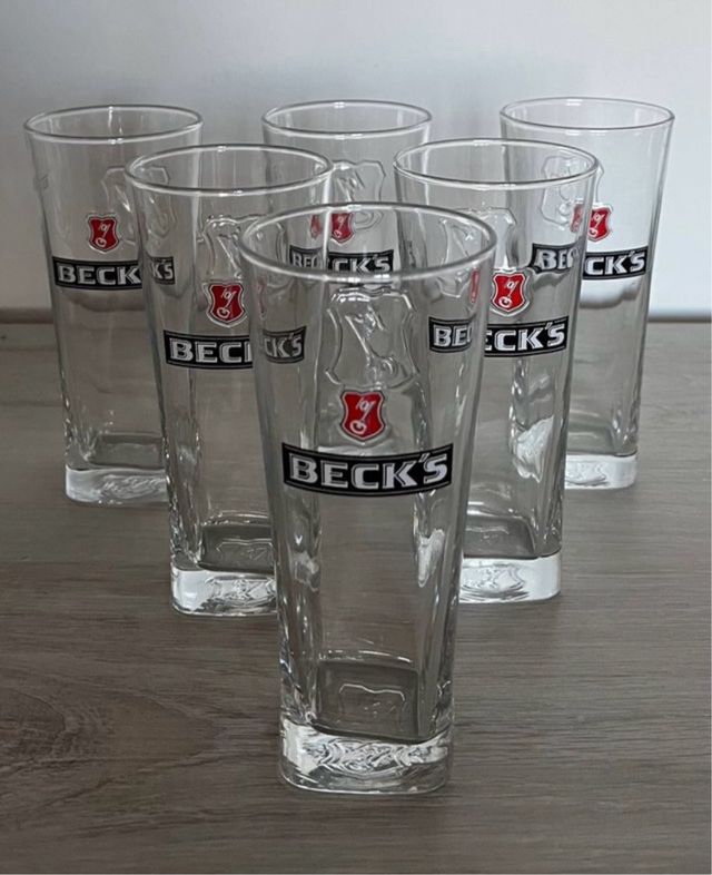 6 Bicchieri Birra Becks - Trasparenti