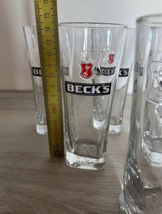 6 Bicchieri Birra Becks - Trasparenti