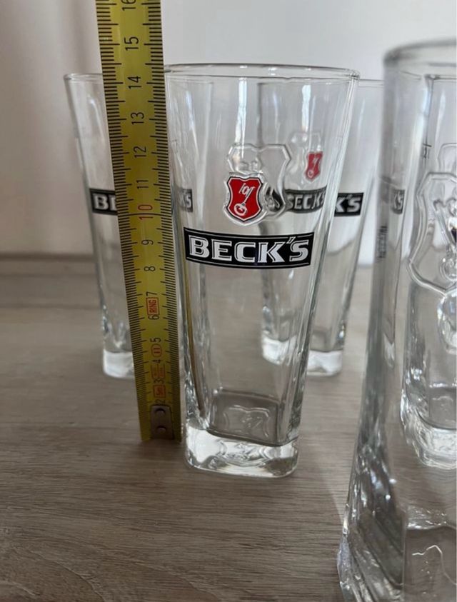 6 Bicchieri Birra Becks - Trasparenti