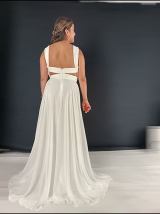 Vestido novia gasa blanco