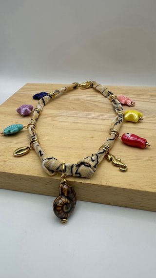 Collares Bandana - Beige & Azul