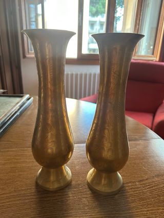 Vasi in ottone dorato - 2 pezzi