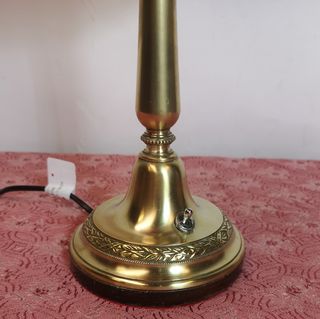 Lámpara bronce | Pantalla seda