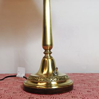 Lámpara bronce | Pantalla seda